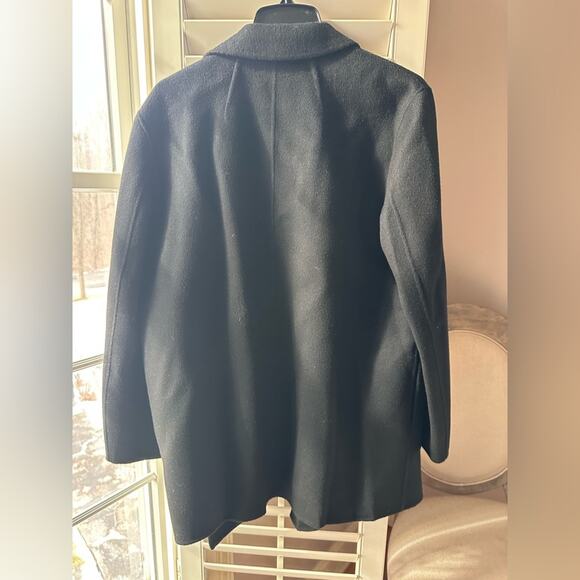 Theory Sileena Women's Coat - Large Black Wool Cashmere Jacket - Picture 9 of 11